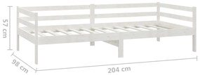 Sofá-cama 90 x 200 cm madeira de pinho maciça branco