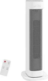 Aquecedor Elétrico de Baixo Consumo 2000W com 3 Modos Termostato Regulável Proteção contra Sobreaquecimento 21x19,7x61 cm Branco
