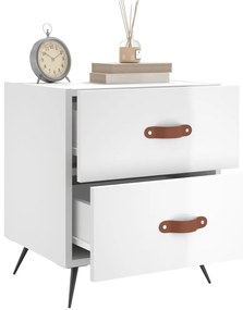 Mesa de cabeceira derivados de madeira branco brilhante