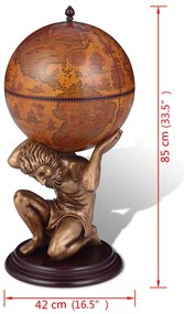 Bar globo terreste para vinho design Atlas 42x42x85 cm