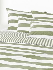 Capa de edredão reversível em algodão às riscas Lorena