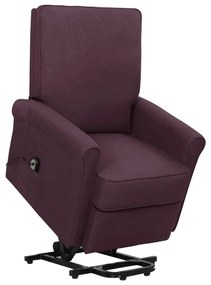 vidaXL Poltrona elevatória tecido roxo