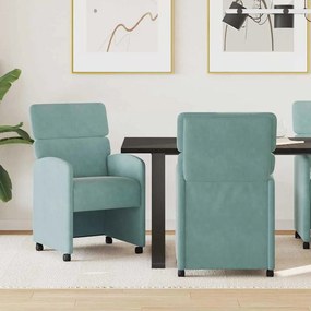 vidaXL Cadeiras de Jantar com Rodas com rodas 2 pcs Verde marinho