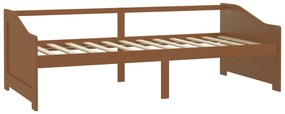 Sofá-cama de 3 lugares 90x200 cm pinho maciço castanho mel