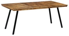 Mesa de jantar madeira de teca recuperada e aço 180x90x76 cm