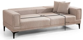 Sofá-cama 3 Lugares Horizon – Castanho Claro – 230x95x77 cm