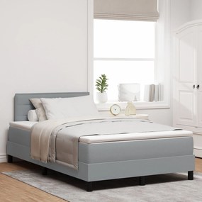 Cama Box Spring com Colchão Cinza Claro 120x200 cm Tecido