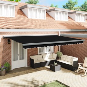 Toldo Retrátil Manual vidaXL Preto 500x300 cm