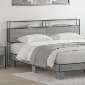 vidaXL Cabeceira de armazenamento com cabeceira Cinza sonoma 200 cm