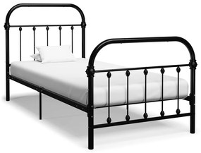vidaXL Estrutura de cama 90x200 cm metal preto