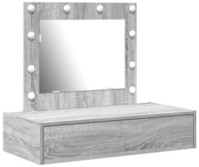 Mesa de Toucador Suspensa  com Luzes de LED Cinza Sonoma