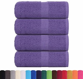 Toalhas de mãos 4 pcs 30x30 cm 360 gsm 100% algodão roxo