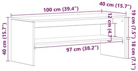 Móvel para TV 100x40x40cm derivados de madeira branco brilhante