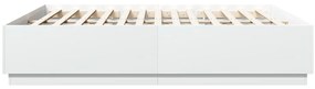 Estrutura cama c/ luzes LED 200x200cm derivados madeira branco