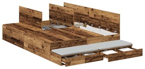 Cama de Armazenamento Madeira Antiga 140x190 cm