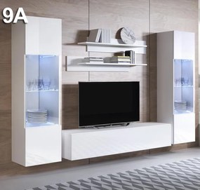 Conjunto de Sala Alpendorada – 2,6 m – Modular em Branco com Móvel TV,