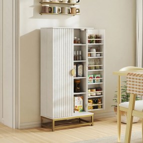 Armário de Cozinha, 58 x 29 x 119,5 cm, Prateleiras Ajustáveis, Branco