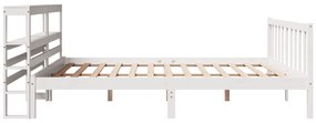 Cama sem colchão 200x200 cm madeira de pinho maciça branco