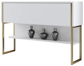 Consola de Entrada "Madrid" – Dourado e Branco - 120x30x80 cm – Design