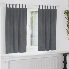 Cortinas Blackout vidaXL com Laços de Suspensão 2 pcs Veludo Cinza Super Claro