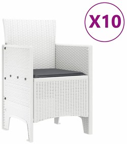 Conjunto de Jantar de Jardim 11 pcs Branco 250 x 100 x 73 cm