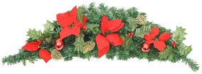 Grinalda de Natal com luzes LED 90 cm PVC verde