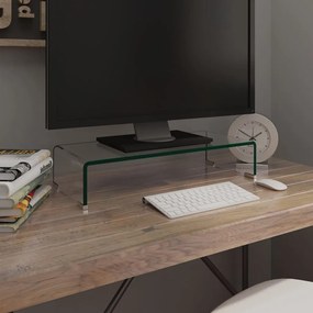 vidaXL Suporte de TV/monitores em vidro transparente 60x25x11 cm