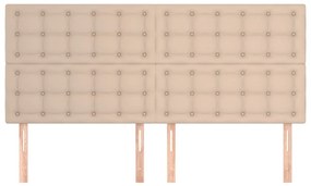 Cabeceira cama 4 pcs couro artificial 90x5x78/88 cm cappuccino