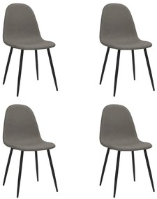 vidaXL Cadeiras de jantar 4 pcs couro artificial cinzento-escuro