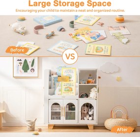 Organizador de brinquedos para crianças madeira 89,3 x 79,2 x 29,2 cm Branco