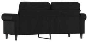 Sofá de 2 lugares 140 cm couro artificial preto