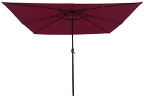 Guarda-sol com Luzes LED 295x245 cm Vermelho Bordeaux