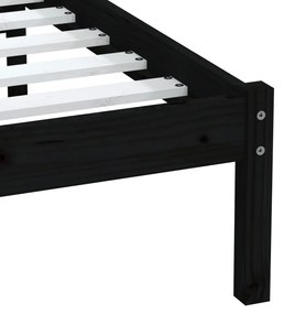 Estrutura cama pequena solteiro 75x190 cm madeira maciça preto