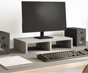 vidaXL Suporte monitor 50x27x10 cm derivados madeira cinzento cimento