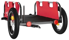 Reboque de carga para bicicleta tecido oxford e ferro vermelho