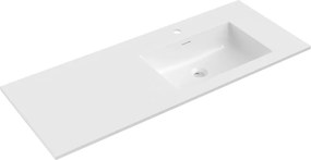 Mexen Otis lavatório embutido no balcão à direita 121 x 46,5 cm, branco brilhante - 25181200P