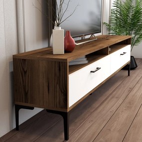 Móvel TV Istanbul – Nogueira/Branco – 180x35x47 cm