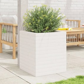 Vaso/floreira de jardim 40x40x46 cm madeira pinho maciça branco