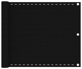 Tela de varanda 75x600 cm PEAD preto