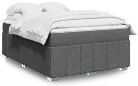 vidaXL Cama com molas/colchão 160x200 cm tecido cinzento-escuro