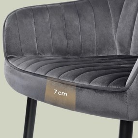 Conjunto de 2 cadeiras de sala de jantar (MESA NÃO INCLUIDA) 85 x 63 x 62,5 cm cinzentas