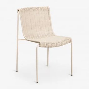 Pack De 2 Cadeiras De Jardim Em Vime Sintético E Aço Revia Tapioca Bege - Sklum