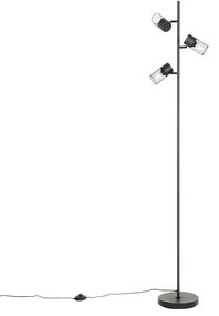 Candeeiro de pé industrial preto 3 luzes - Jim