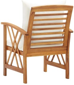 Cadeiras de jardim c/ almofadões 2 pcs madeira acácia maciça