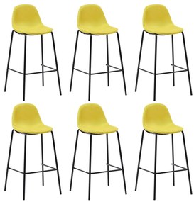 vidaXL Cadeiras de bar 6 pcs tecido amarelo