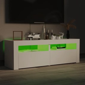 Móvel de TV Benita - Cor Branco - Com Luzes LED - 120x35x40 cm - Desig