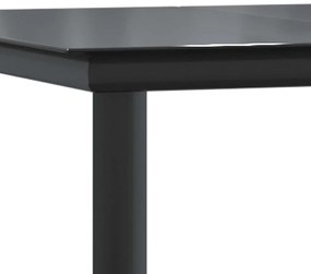 Conjunto jantar jardim 9 peças almofadas vidro vime PE castanho