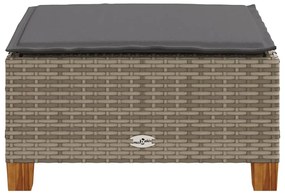 Banco de jardim com almofadão 63,5x56x32 cm vime PE cinzento