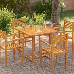vidaXL Tampo de mesa quadrado 90x90x2,5 cm madeira de teca maciça