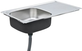 Lava-louças de cozinha com ralo e sifão aço inoxidável